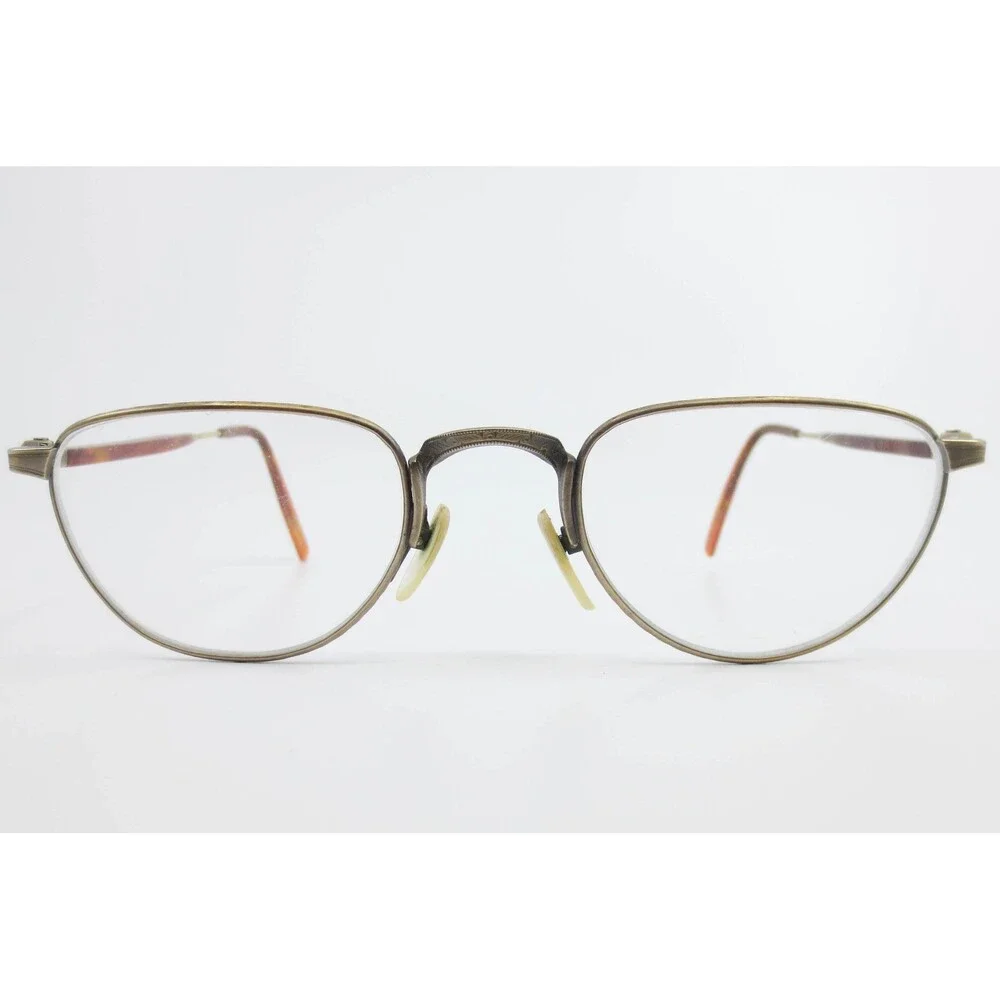 Matsuda Antique Gold Oval Metal Eyeglasses Filigree Bridge Tortoise 39958